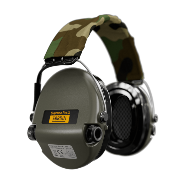 Sordin Supreme Pro X Hear2 Green with LED Headband, GEL seals