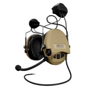 SORDIN Active8 Tactical headset, MIL-CC Sand, ARC Rail Attach, Nexus TP120