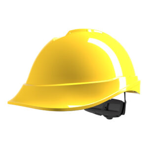 MSA V-Gard 200, non-vented, Yellow, Fas-Trac III ratchet, sewn PVC s/b