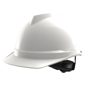 MSA V-Gard 500, non vented, White, Push-Key slide adj, sewn PVC s/b
