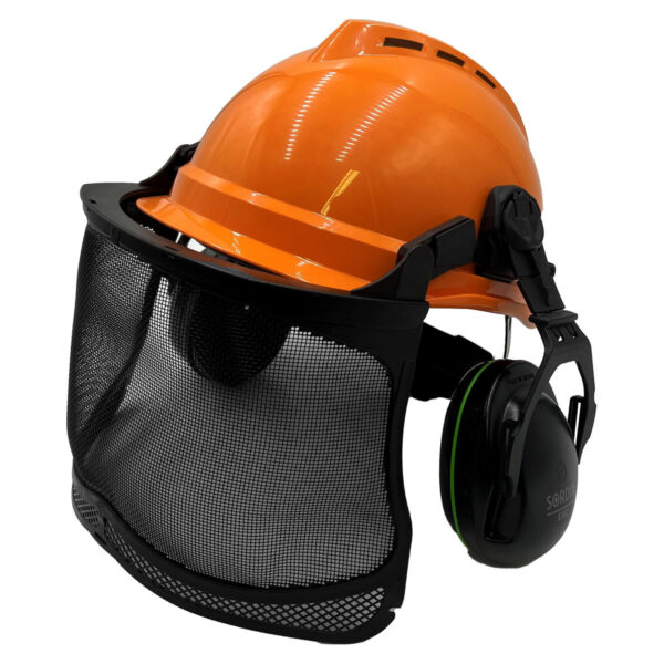 MSA Vgard 500 Vented ORANGE Helmet/EXC/Metal Visor